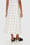 Ivory Polka Dot Daphne Midi Skirt