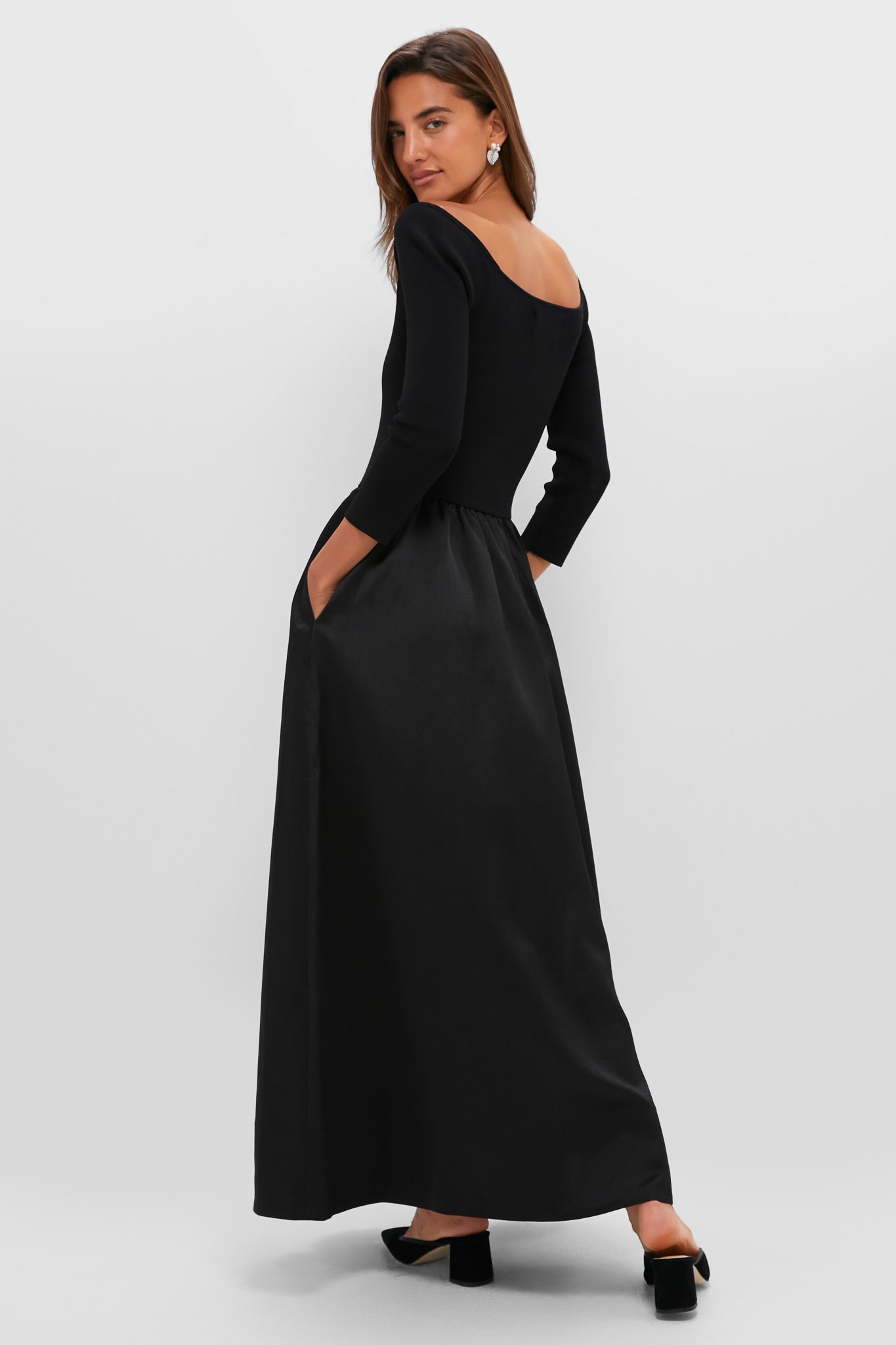 Black Dupioni Clea Dress
