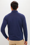 Navy Albatross Cotton-Blend Pique Quarter-Zip