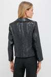 Gunmetal Sequin Cropped Zana Jacket