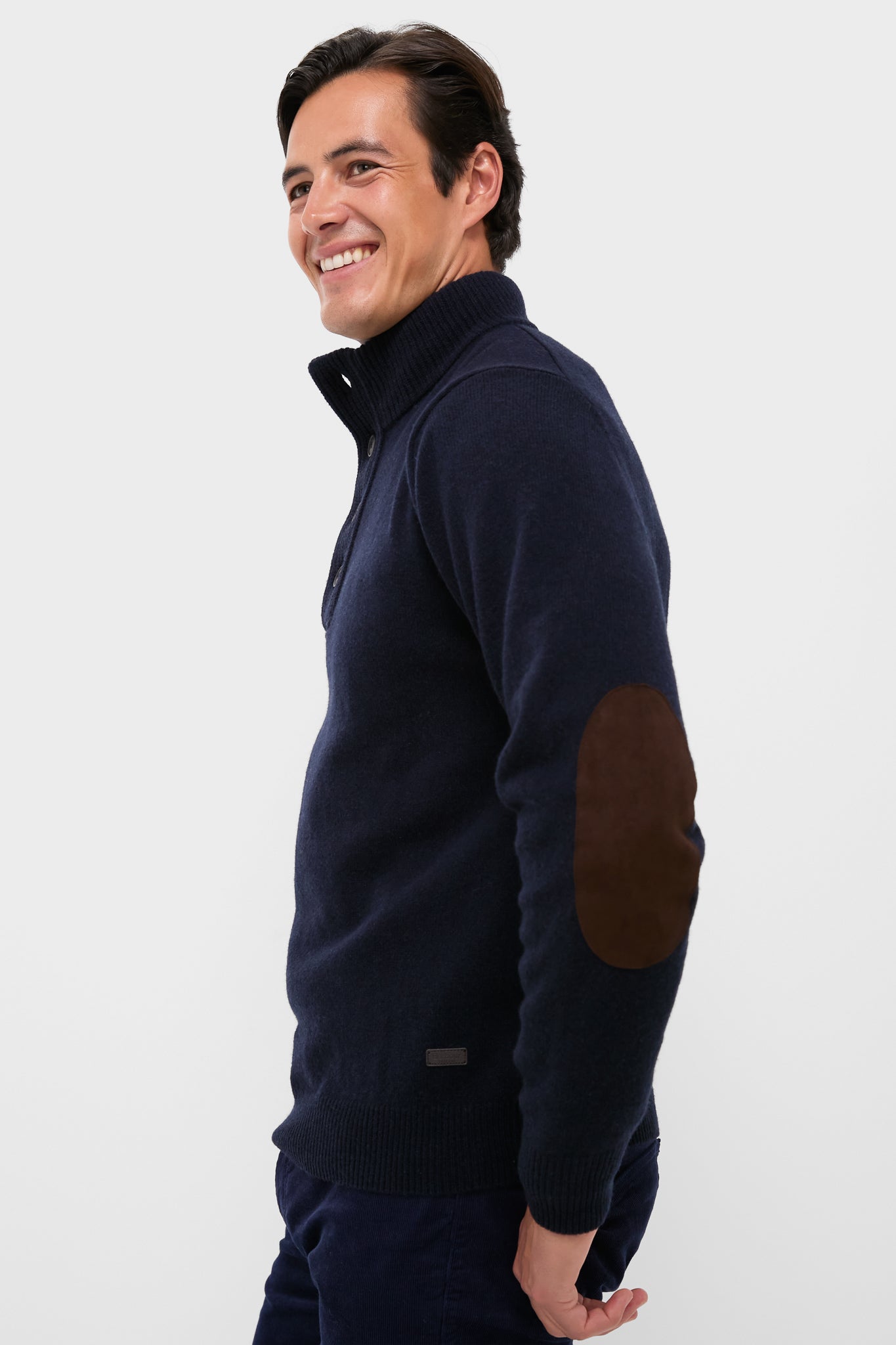 Navy Essential Patch Half Zip Knitted Jumper | Barbour