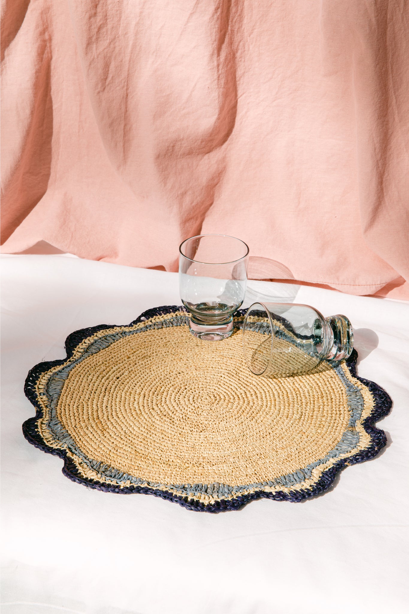 Navy Garden Party Round Placemat (Set of 4)