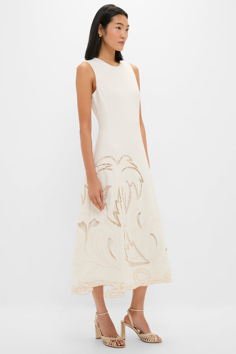 Vanilla Cleo Applique Sleeveless Midi Dress