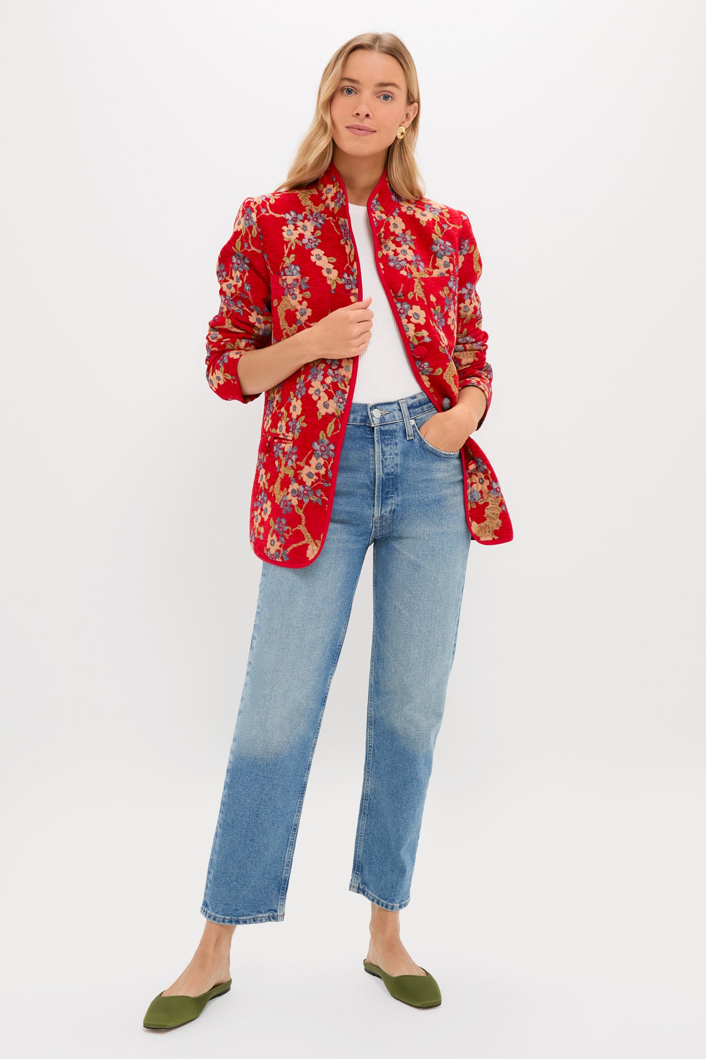 Sakura Blossom Chenille Jacquard Harrison Jacket