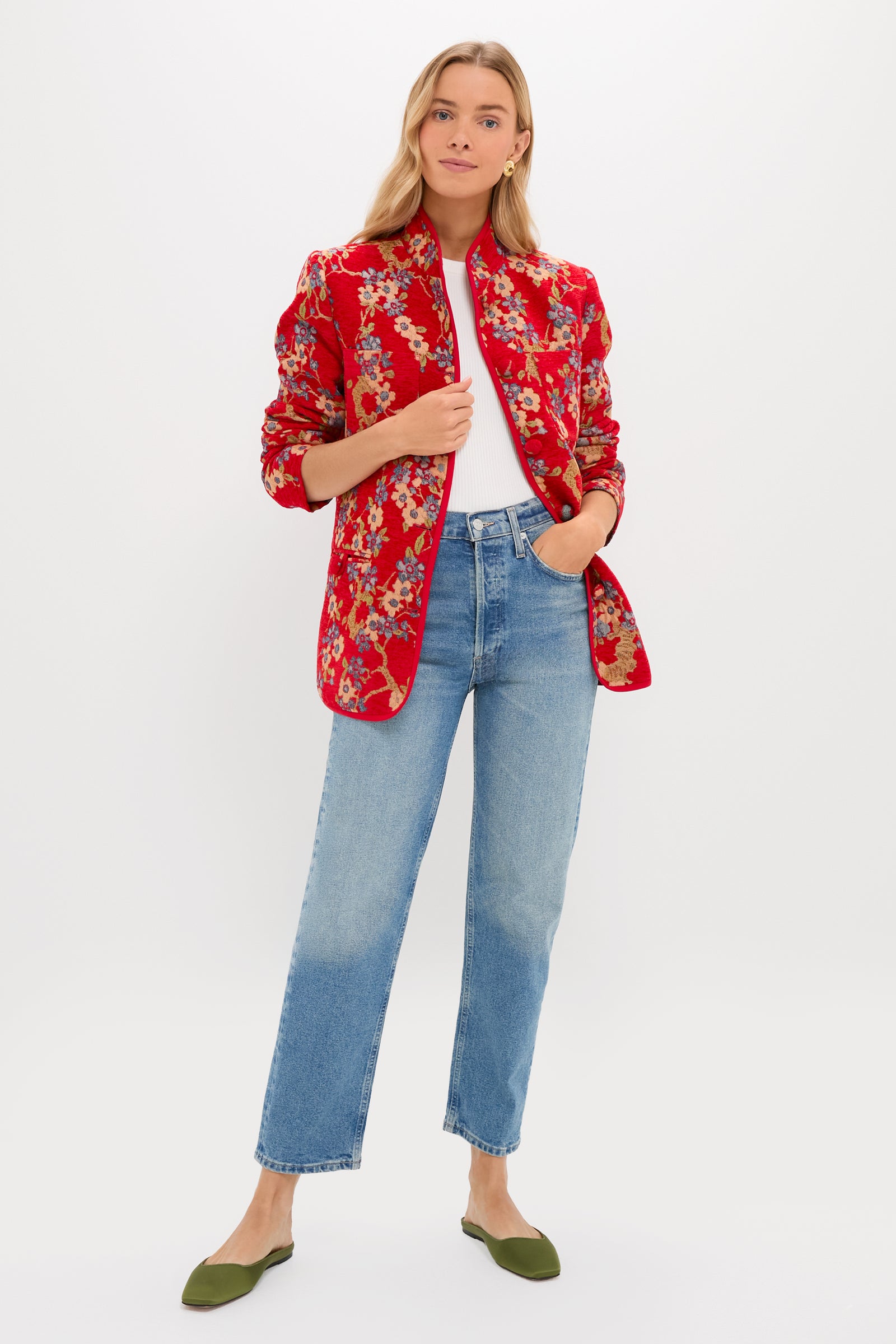 Sakura Blossom Chenille Jacquard Dalton Jacket