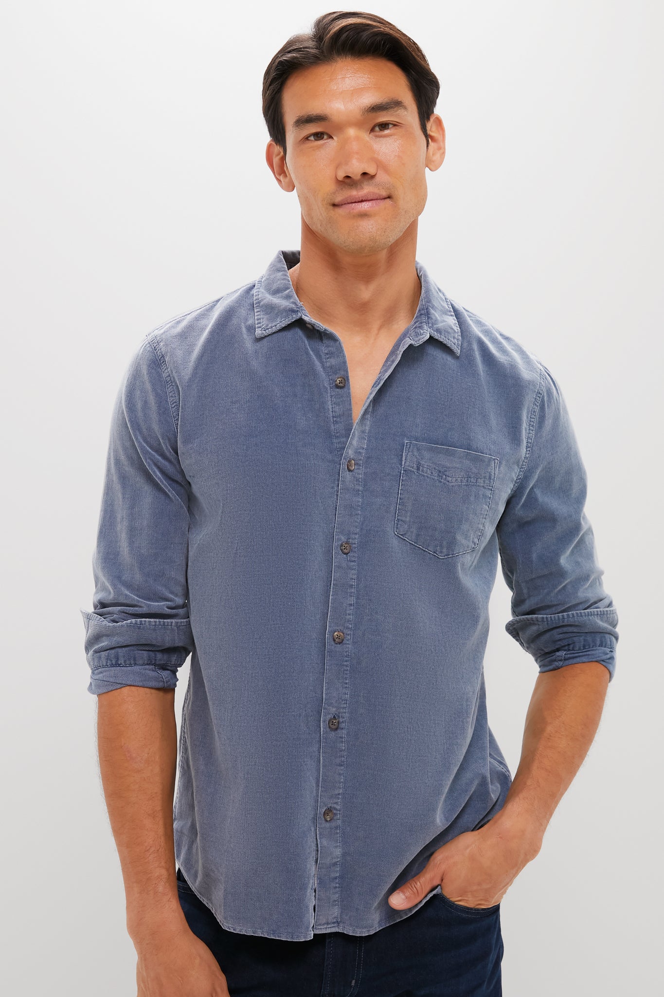 Indigo Lightweight Cord Shirt