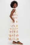 Taormina Cream Scallop Pintuck Maxi Dress