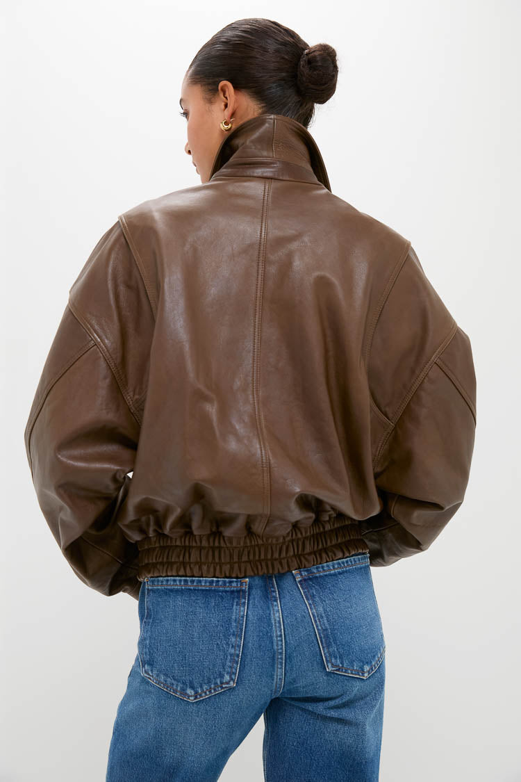 Truffle Eugene Leather Jacket | STAUD