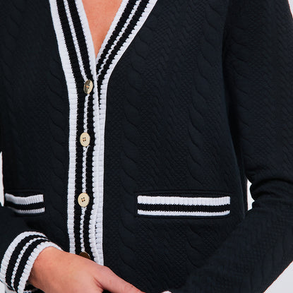 Black Cable Charley Cardigan