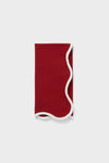 Cranberry and White Scalloped Napkins Set of 4