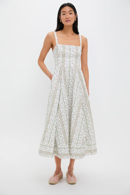 Green Multi Provence Floral Margot Dress