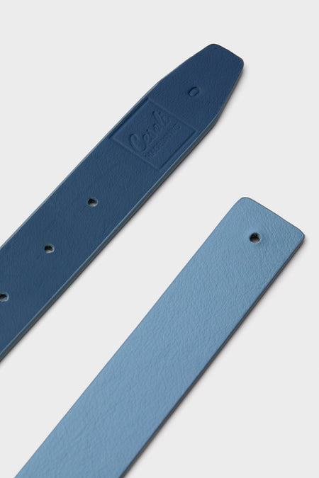 Atlantic Navy and Chambray Reversible Leather Belt