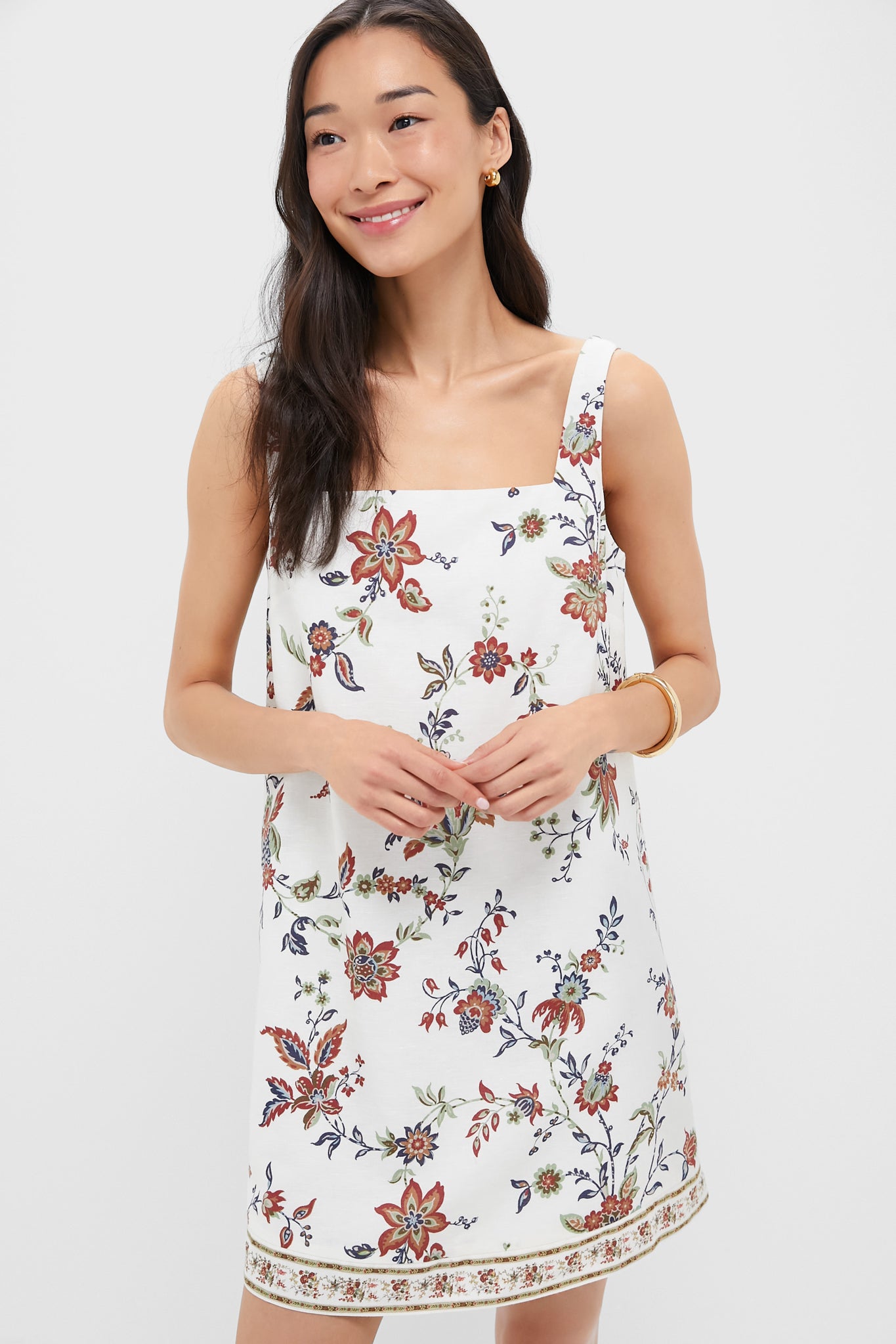 Terracotta Chintz Cotton Linen Cassie Dress