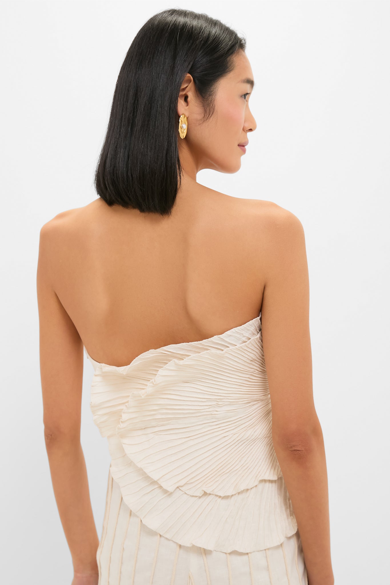 Ivory Las Olas Pleated Top