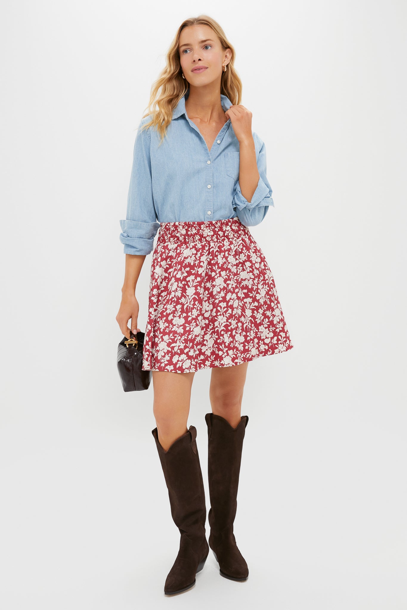 Pomegranate Bloom Smocked Jonah Skirt