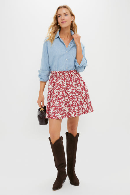 Pomegranate Bloom Smocked Jonah Skirt
