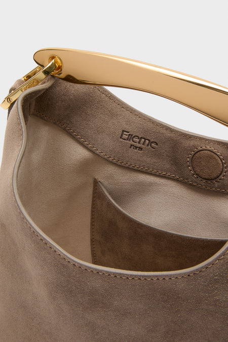 Taupe Suede Small Boomerang Bag
