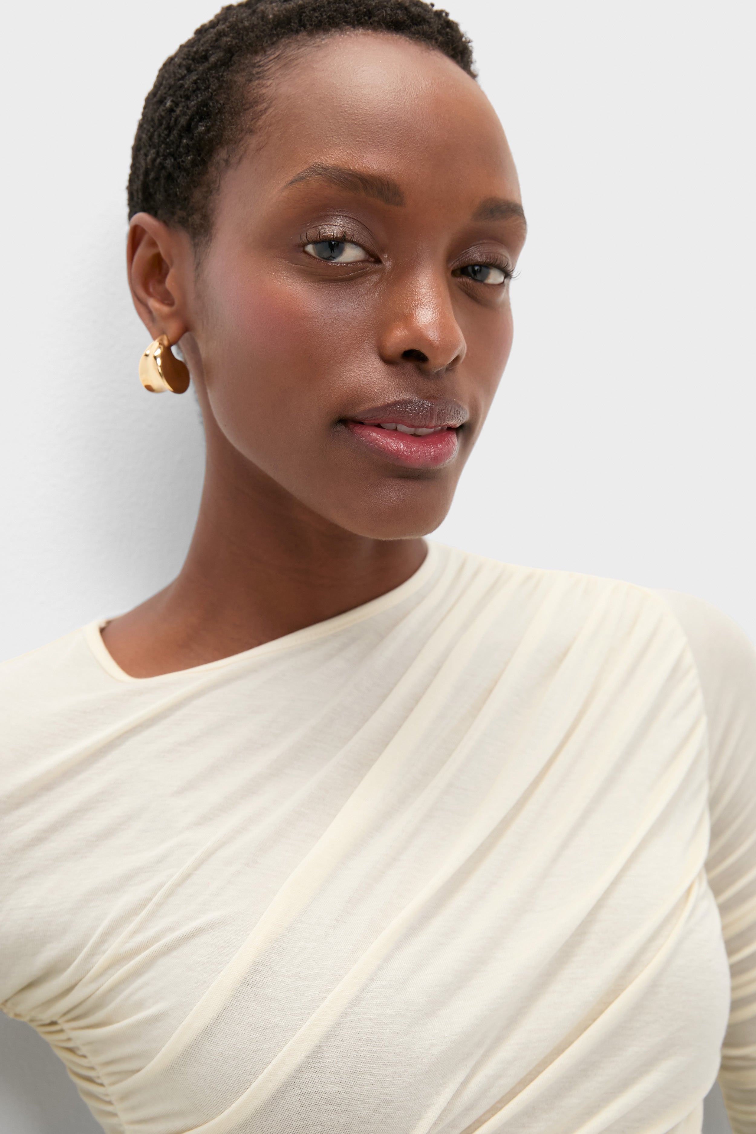 Oat Milk Tania Twist Tee | AGOLDE