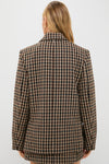 Chicory Coffee Check Wool Mix Oversized Blazer