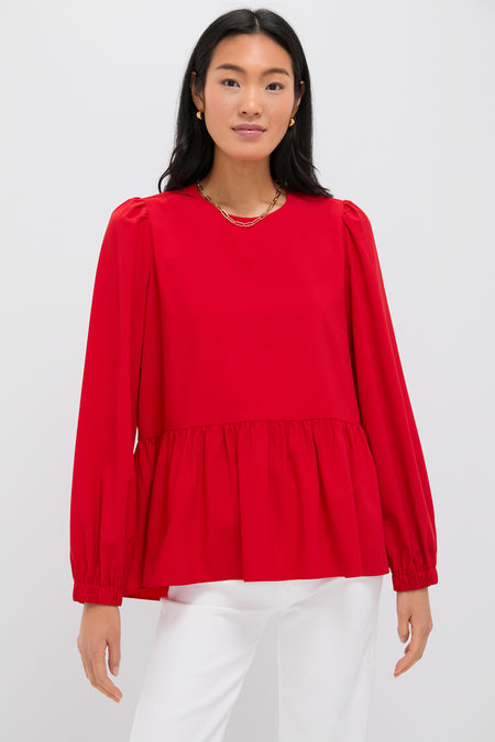 Red Carlota Peplum Blouse