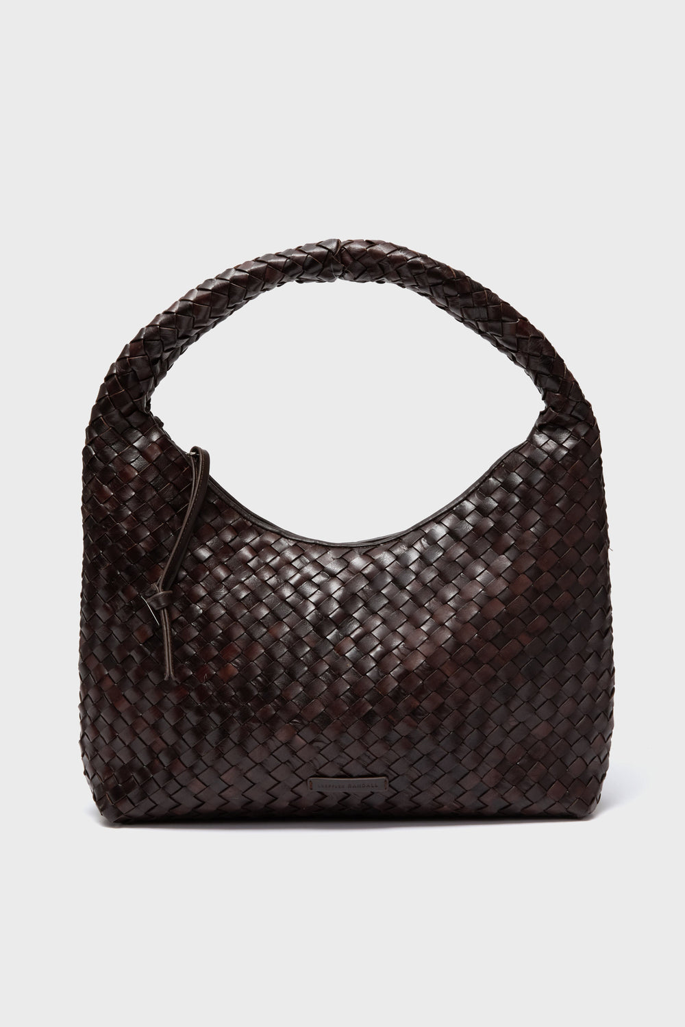 Chocolate Woven Leather Willow Bag