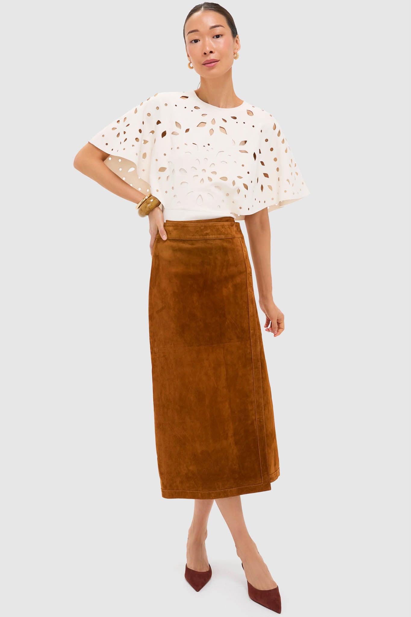 Cowrie Josie Cape Sleeve Knit Top