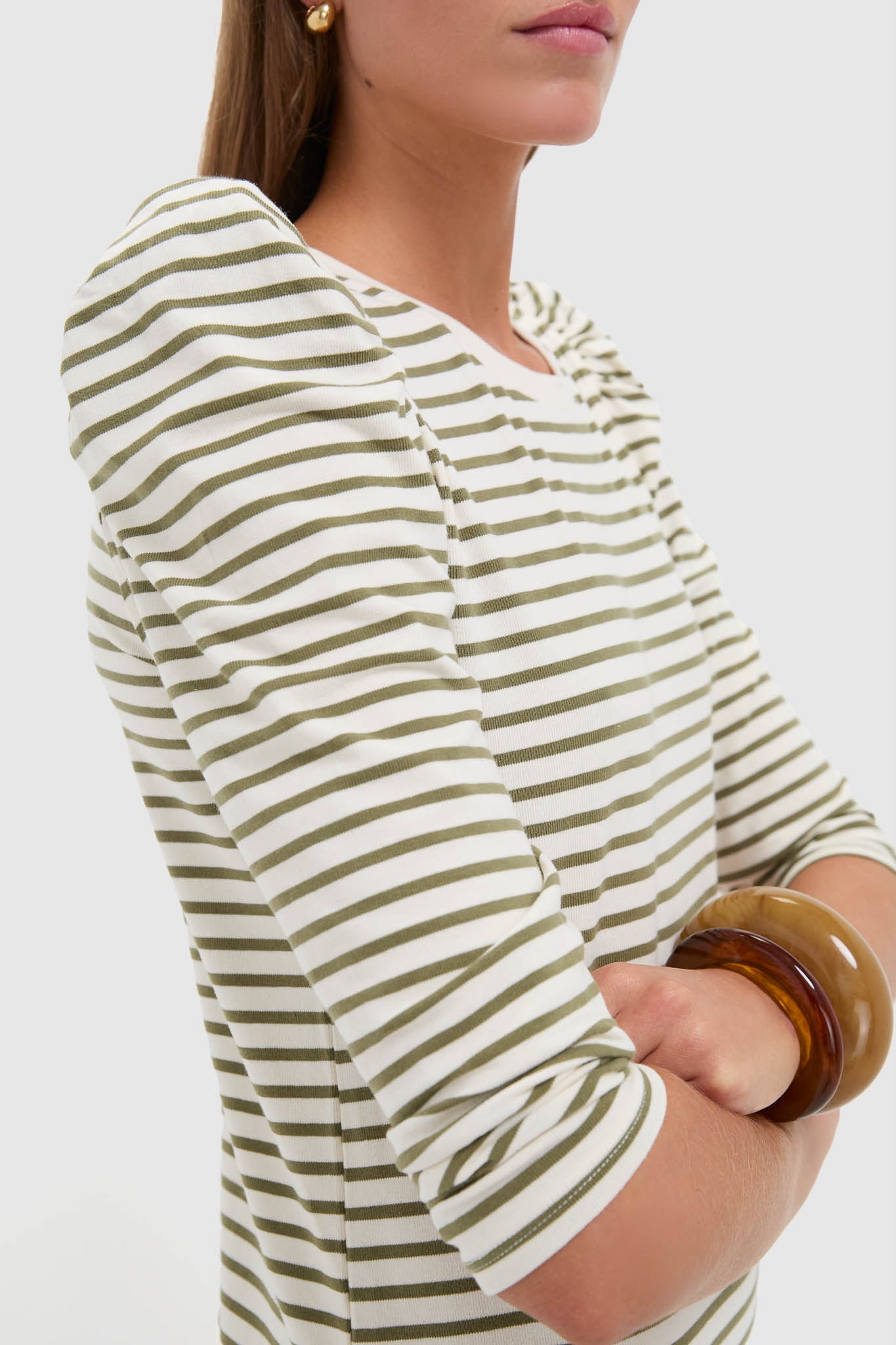 Olive Stripe Vesty Maxi Dress