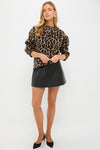 Black and Brown Leopard Sydney Crew Sweater