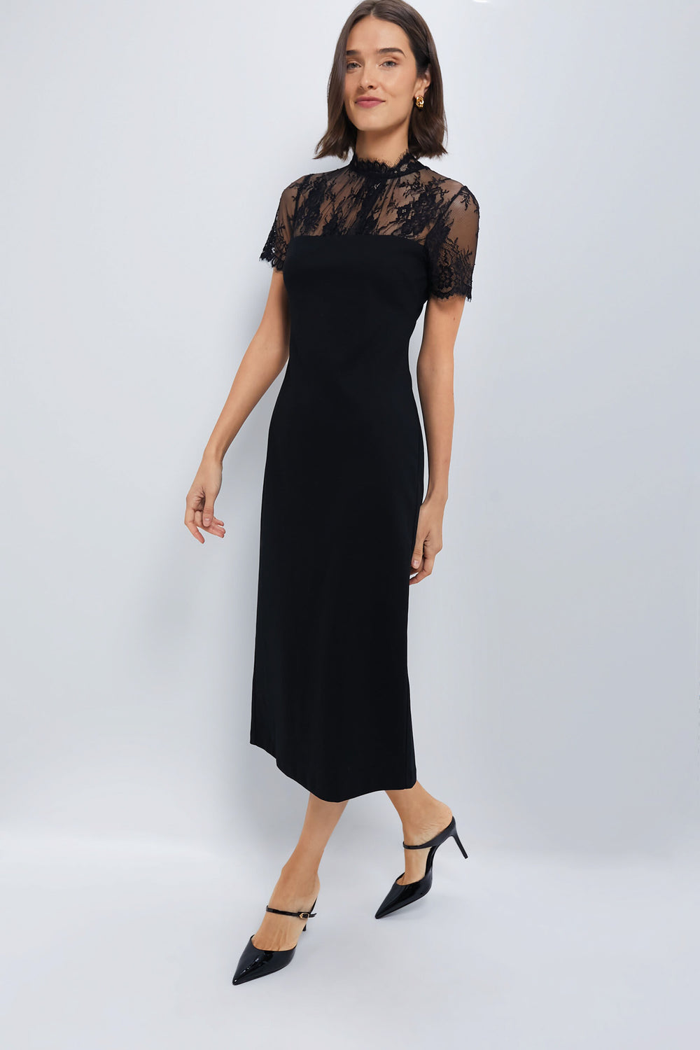 Black Lace Agatha Midi Dress | Hyacinth House Black Lace Agatha Midi Dress | Hyacinth House