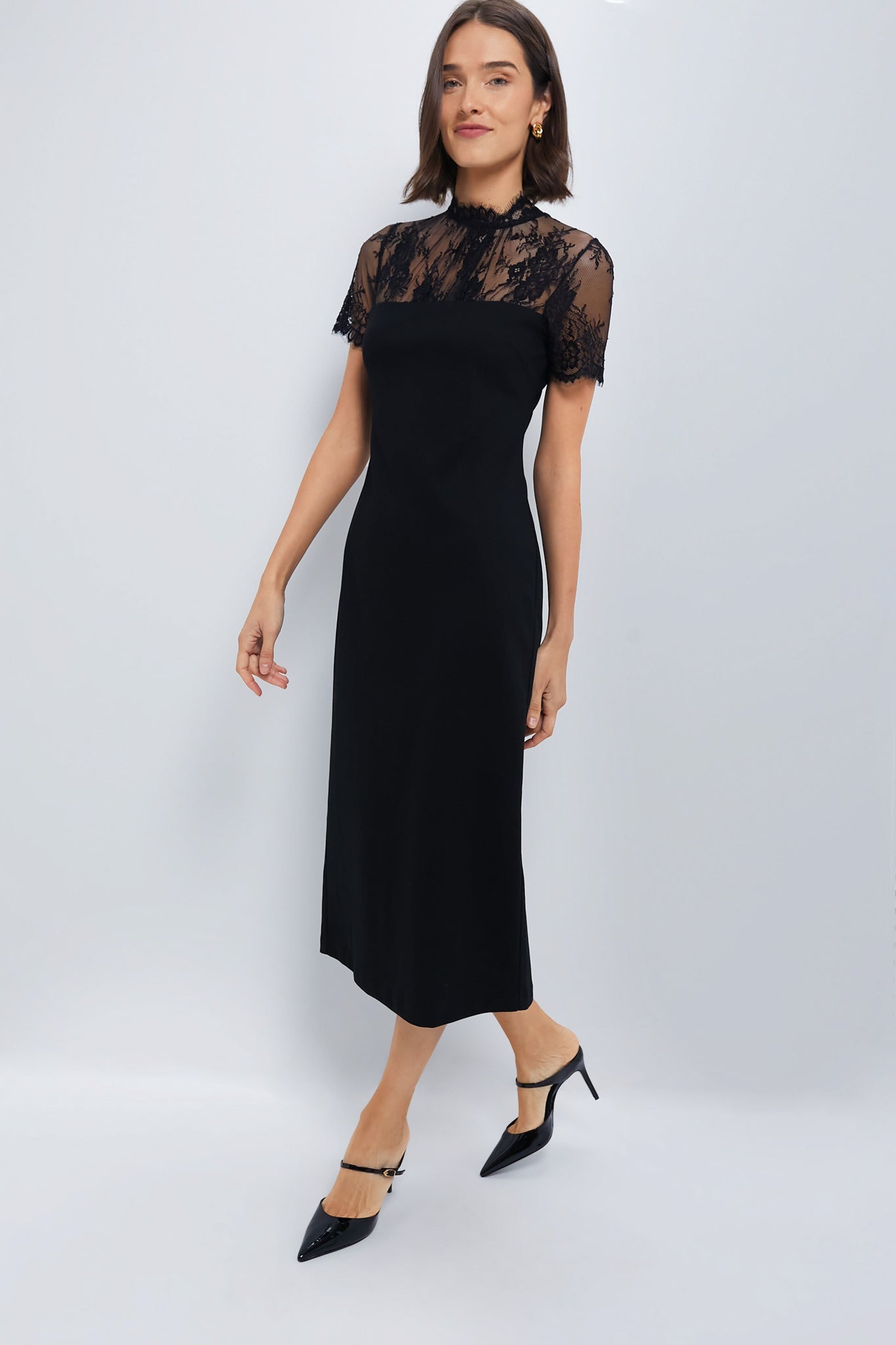 Black Lace Agatha Midi Dress | Hyacinth House Black Lace Agatha Midi Dress | Hyacinth House
