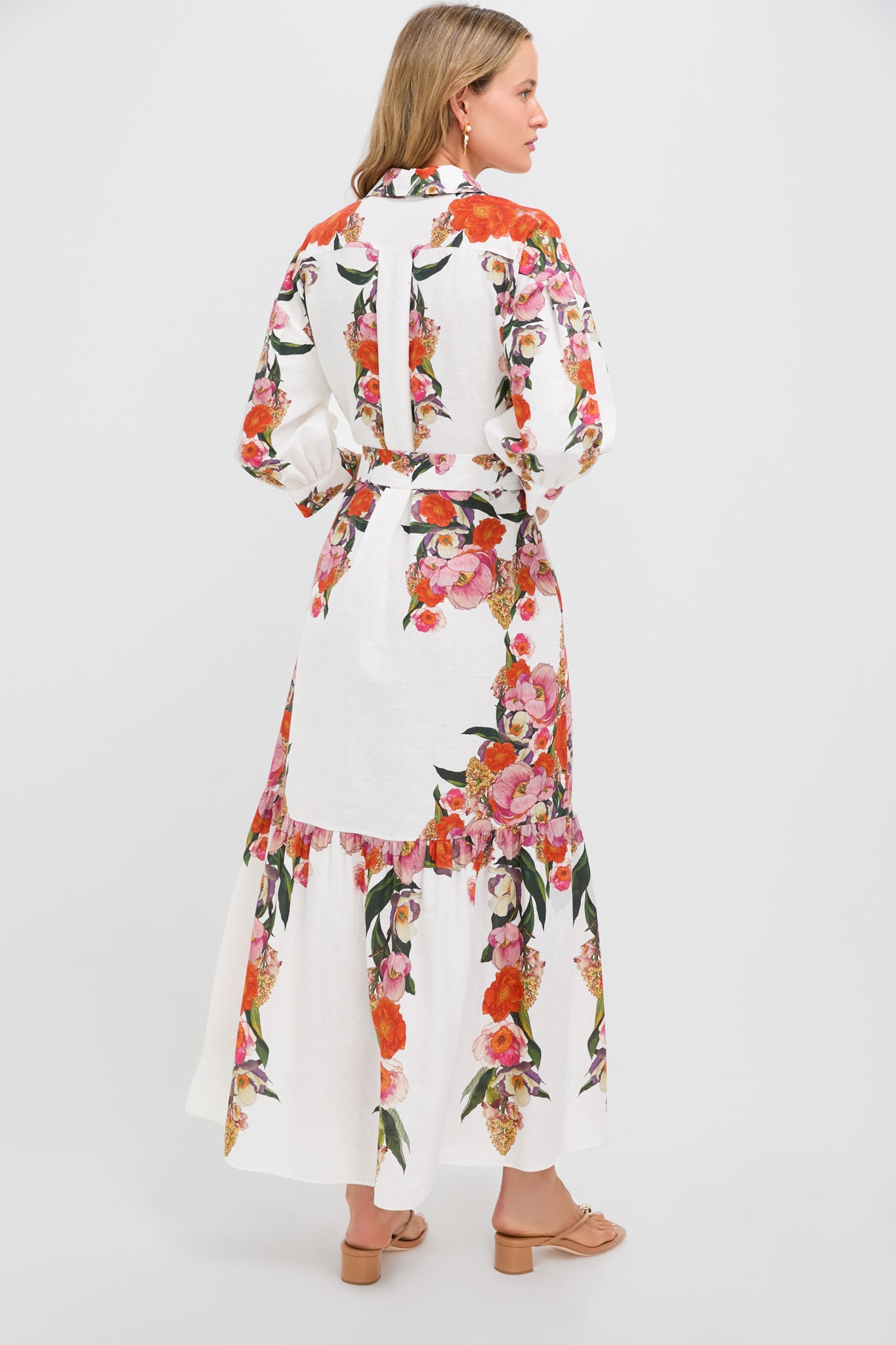 Summer Blooms Bianca Linen Dress