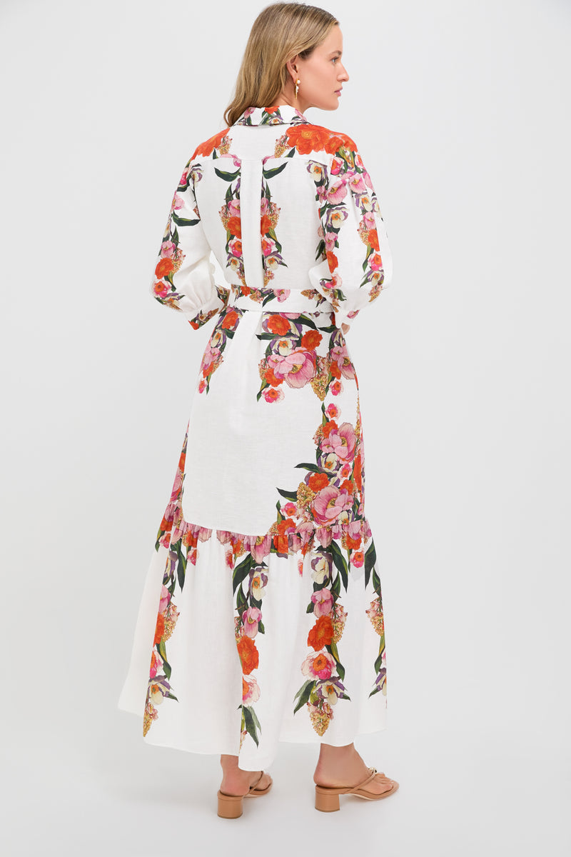Summer Blooms Bianca Linen Dress