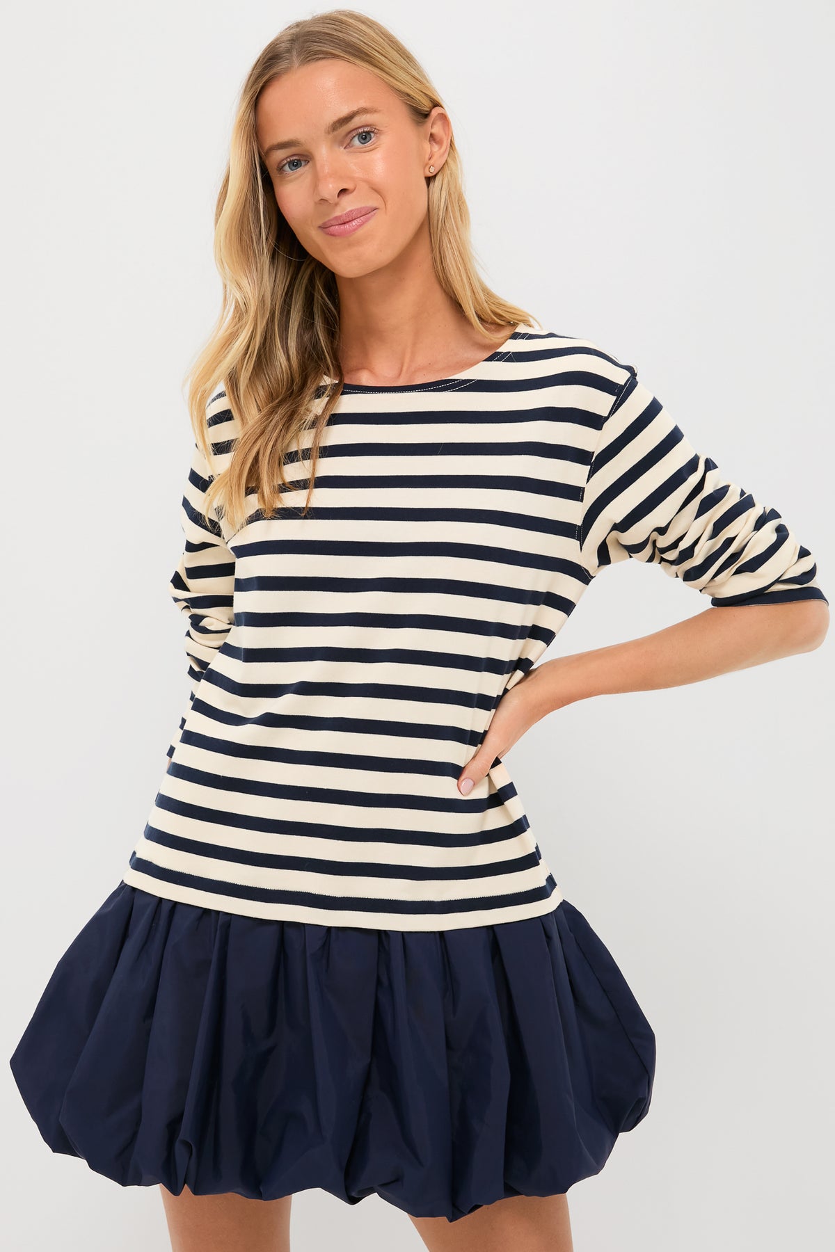 Multi Athena Solid Combo T-Shirt Bubble Dress
