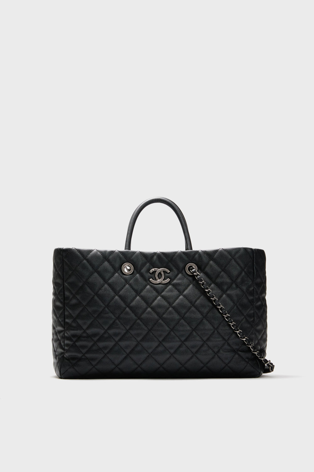 CHANEL Black Caviar Coco Allure Shopping Tote