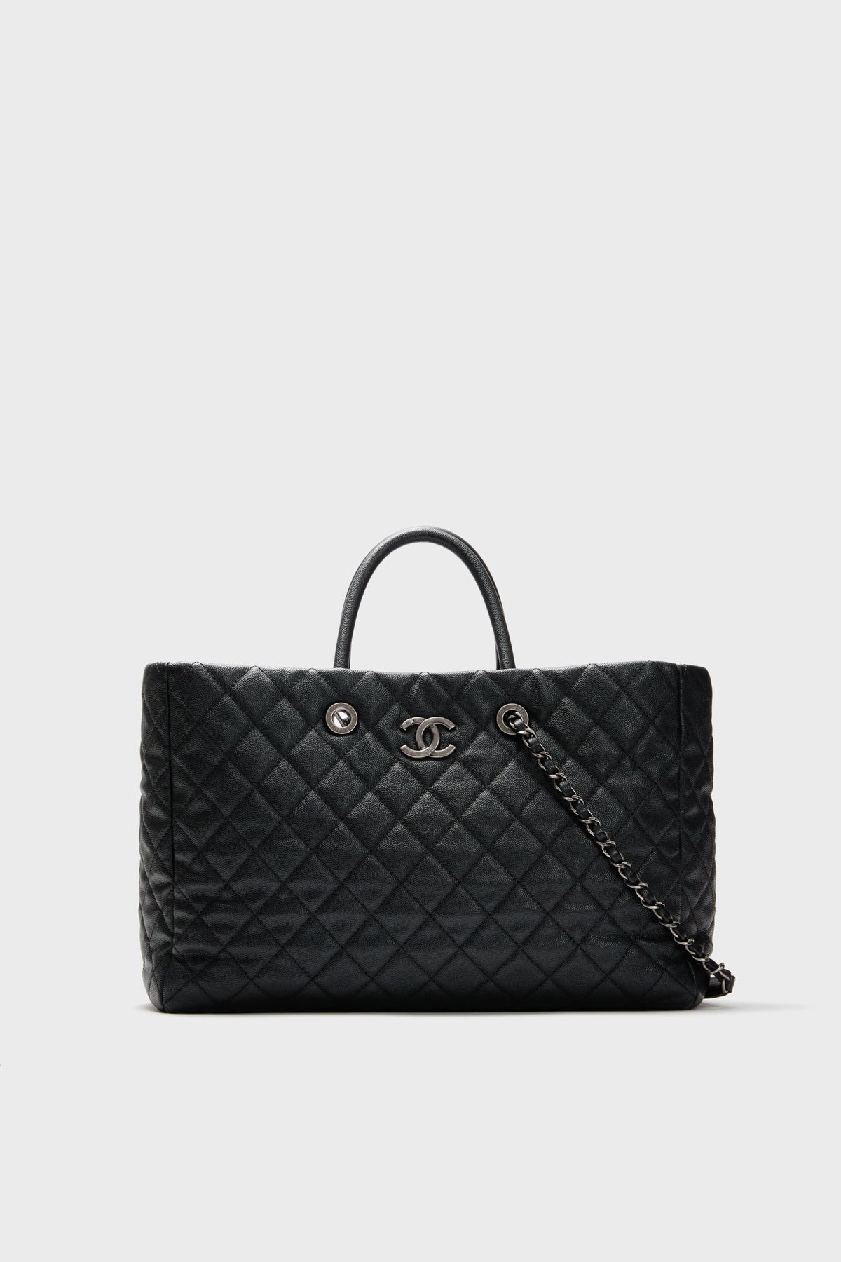 CHANEL Black Caviar Coco Allure Shopping Tote