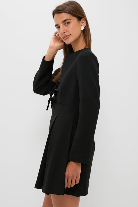 Black Crepe Blair Bow Coat Dress