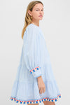 Chambray Stripe Fringe Jen Dress