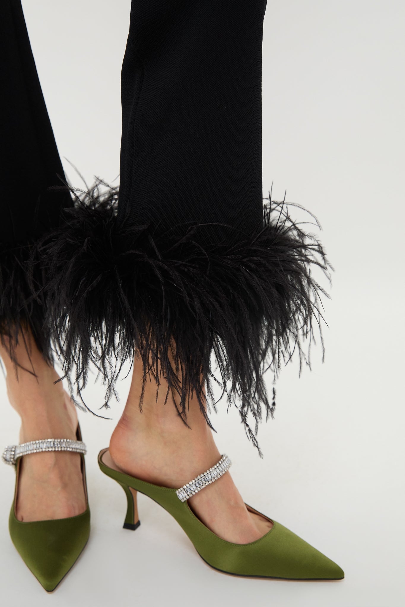 Black Feather Compression Knit Ashford Pants