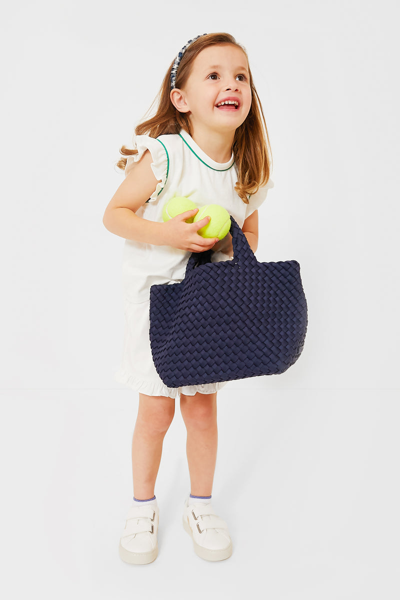 Exclusive Green Piping White Adrian Tee