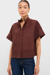 Ganache Vegan Suede Trapunto Stitch Sofia Shirt