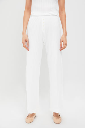 White Pointelle Boxer Pants