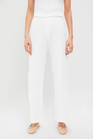 White Pointelle Boxer Pants