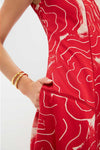 Barn Red Rose Printed Classic Bennet Dress