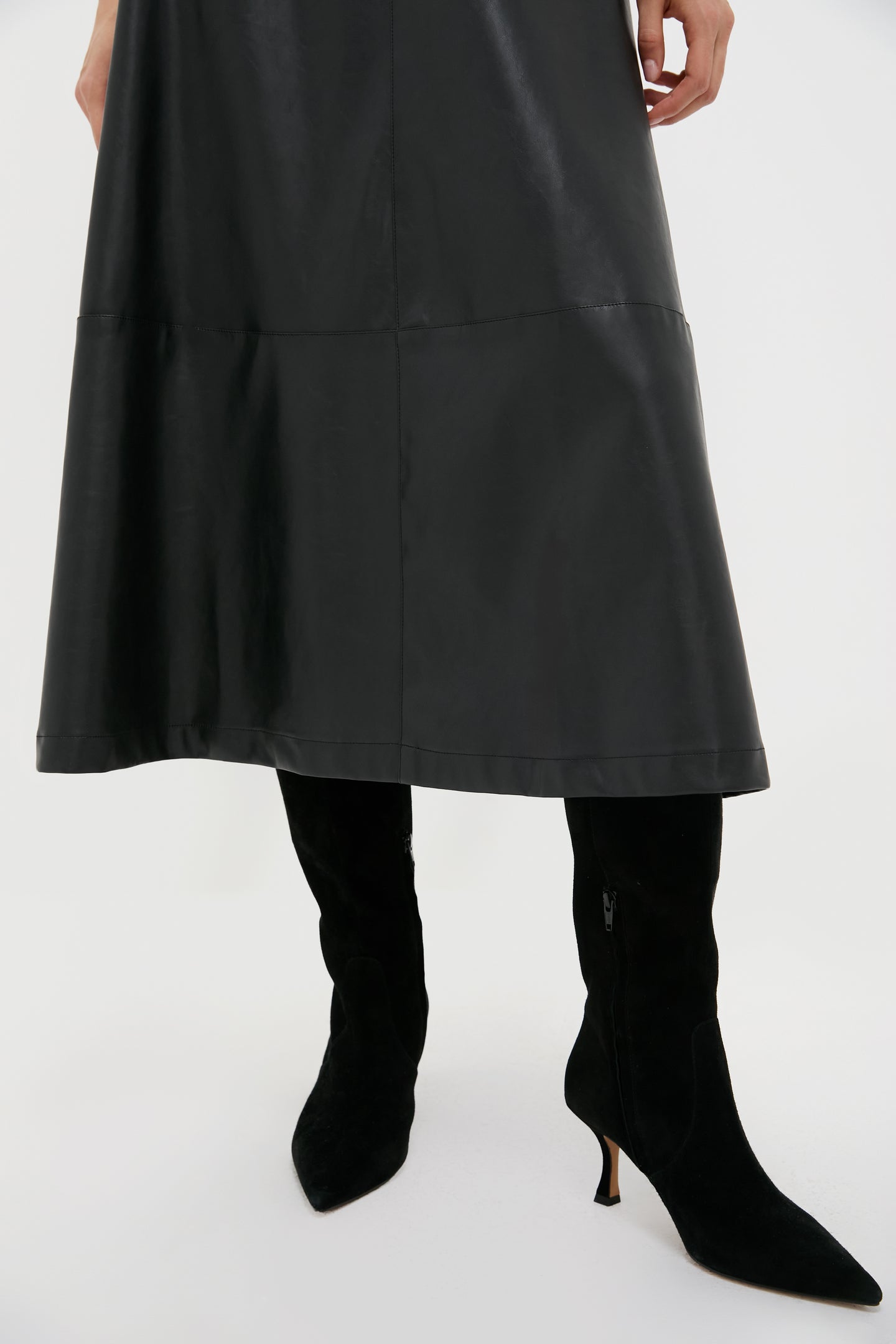 Black Leather Veronica Maxi Skirt