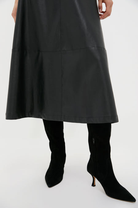 Black Leather Veronica Maxi Skirt