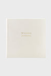 The Graphic Image white hardcover wedding journal features gold embossed "Wedding Journal" text on the front cover—an elegant bridal gift.