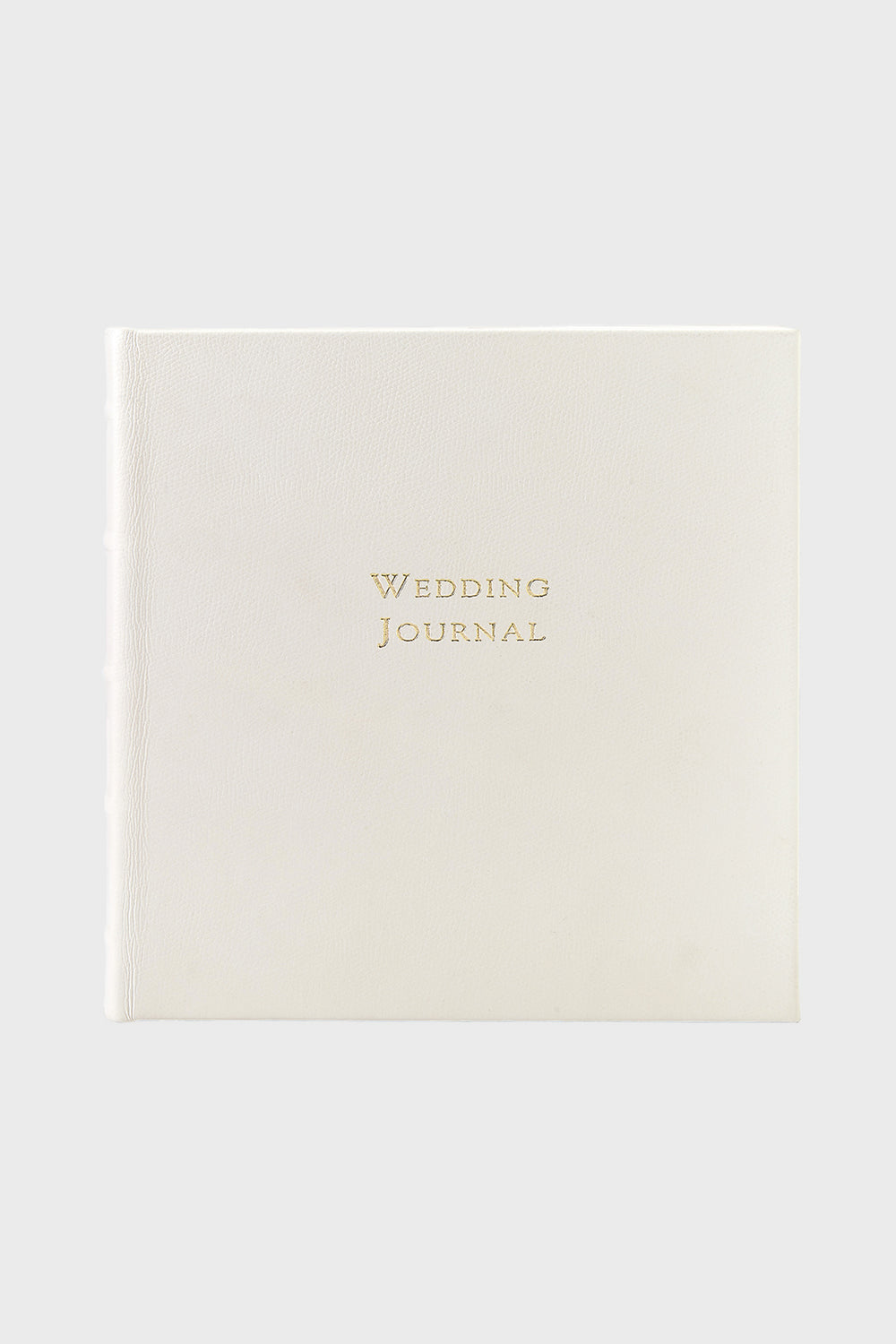The Graphic Image white hardcover wedding journal features gold embossed "Wedding Journal" text on the front cover—an elegant bridal gift.