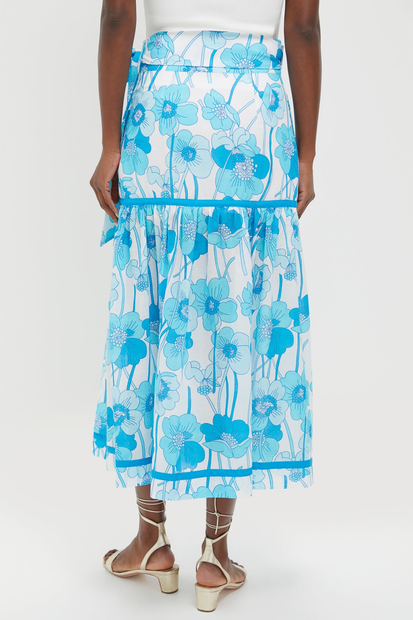 Flowers Waves Veradero Wrap Midi Skirt