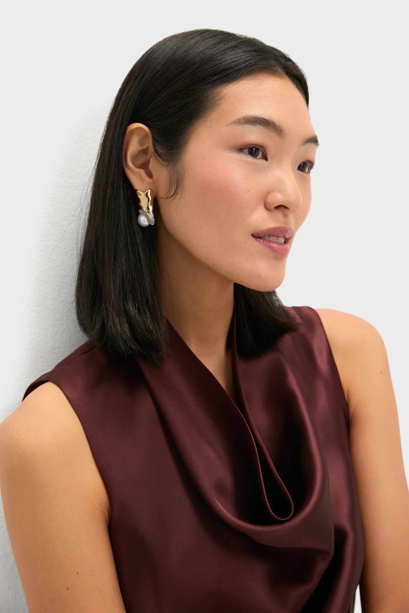 Gold and Pearl Spencer Earrings