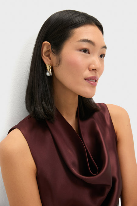 Gold and Pearl Spencer Earrings